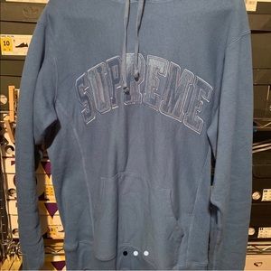 Supreme blue hoodie arc logo